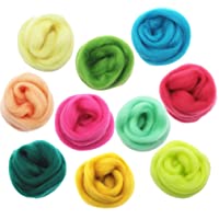 non-brand MagiDeal 100g Fieltro Lana Hilo de Fibra Uso para Fabricación de Muñecas- Jabón y Bolas de Secado